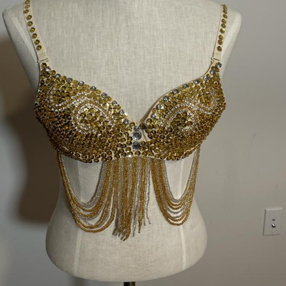 Gold Jeweled Bra